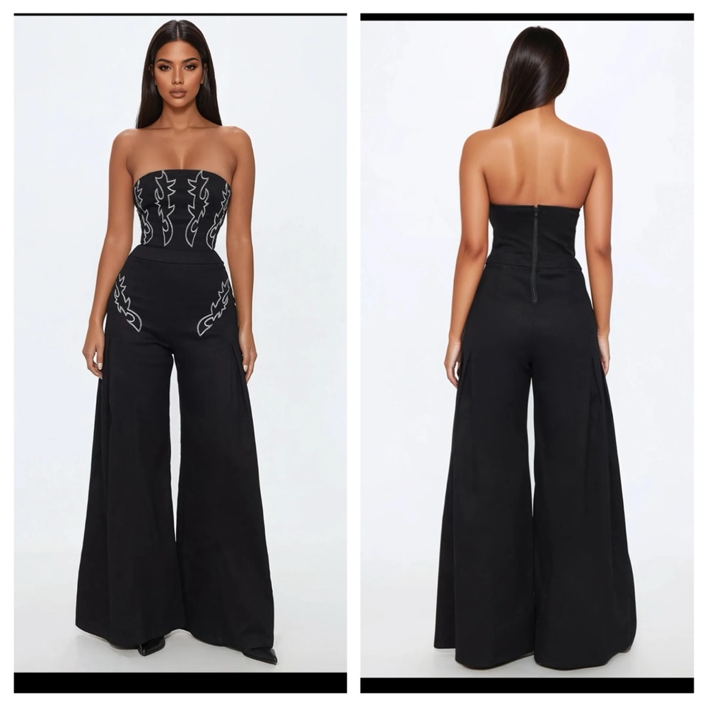Fashion Nova Black Strapless Jumpsuit